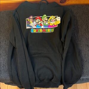 NWOT!!! Super Mario Black Hoodie unisex small medium weight